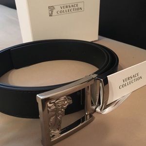 Versace Medusa Cut-Out Buckle Belt // Black